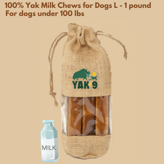 Yak 9 Milk Chews Large Dogs 1 lbs - 2 pieces