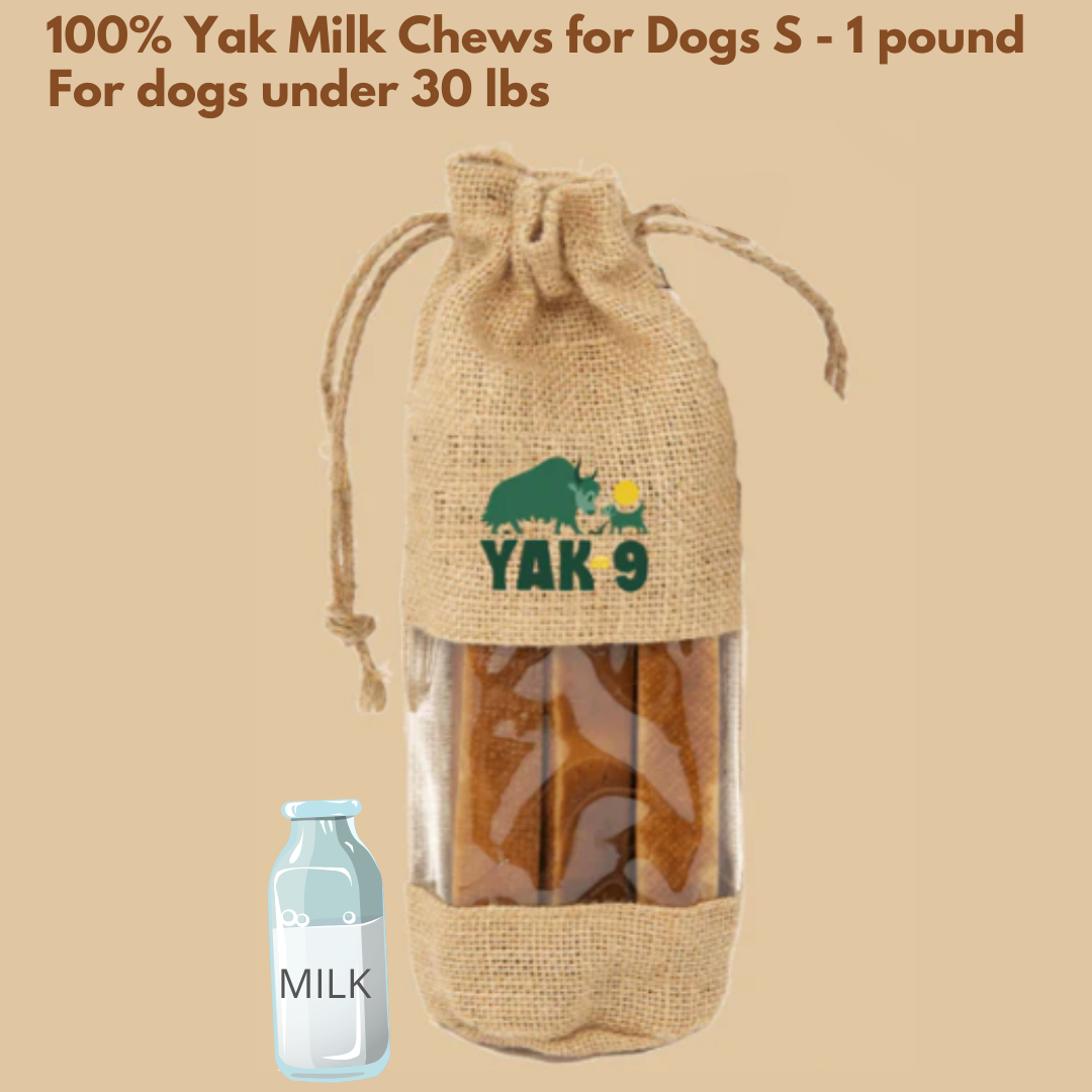 Yak 9 Milk Chews Small Dogs 1 lbs - Aprox 4-5 pieces